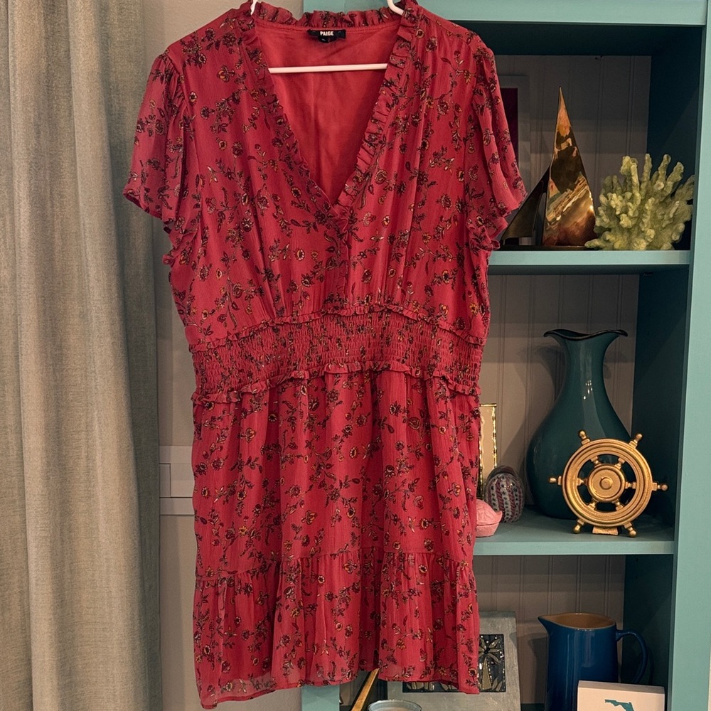 PAIGE Red Floral Mini Dress XL